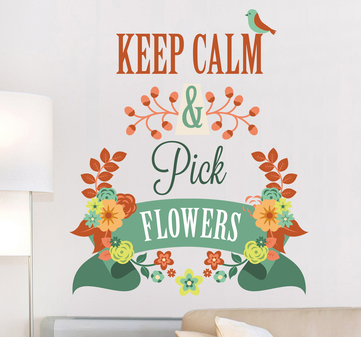 Sticker keep calm pick flowers