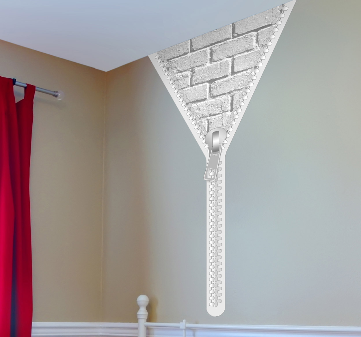 Sticker decoratie rits bakstenen