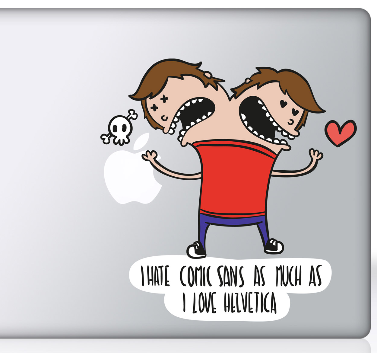 Sticker voor Macbook hate comic sans