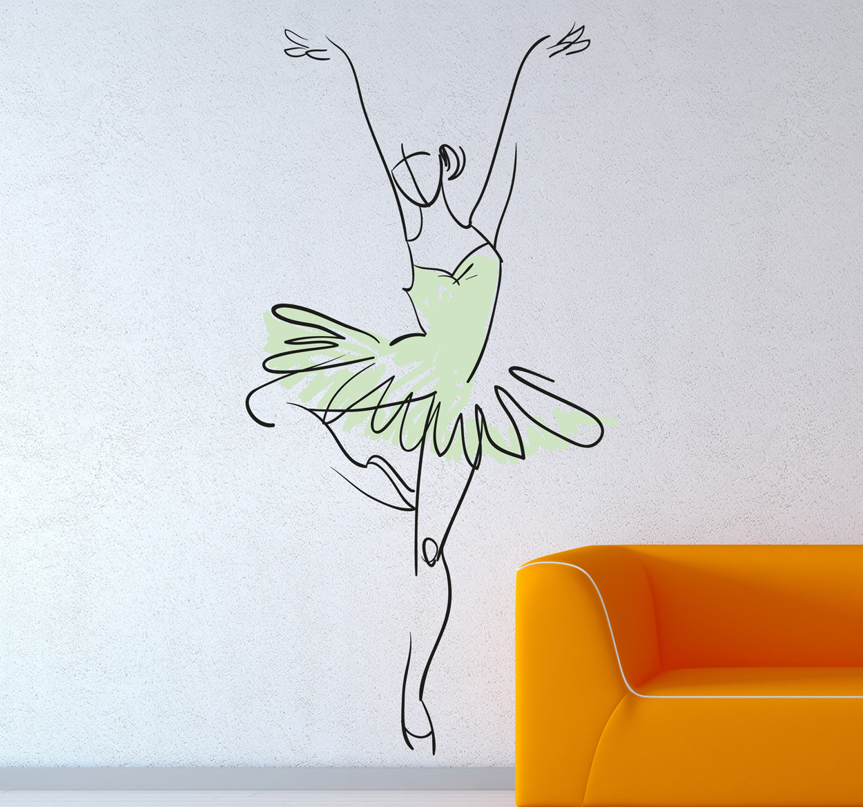 Sticker schets ballerina