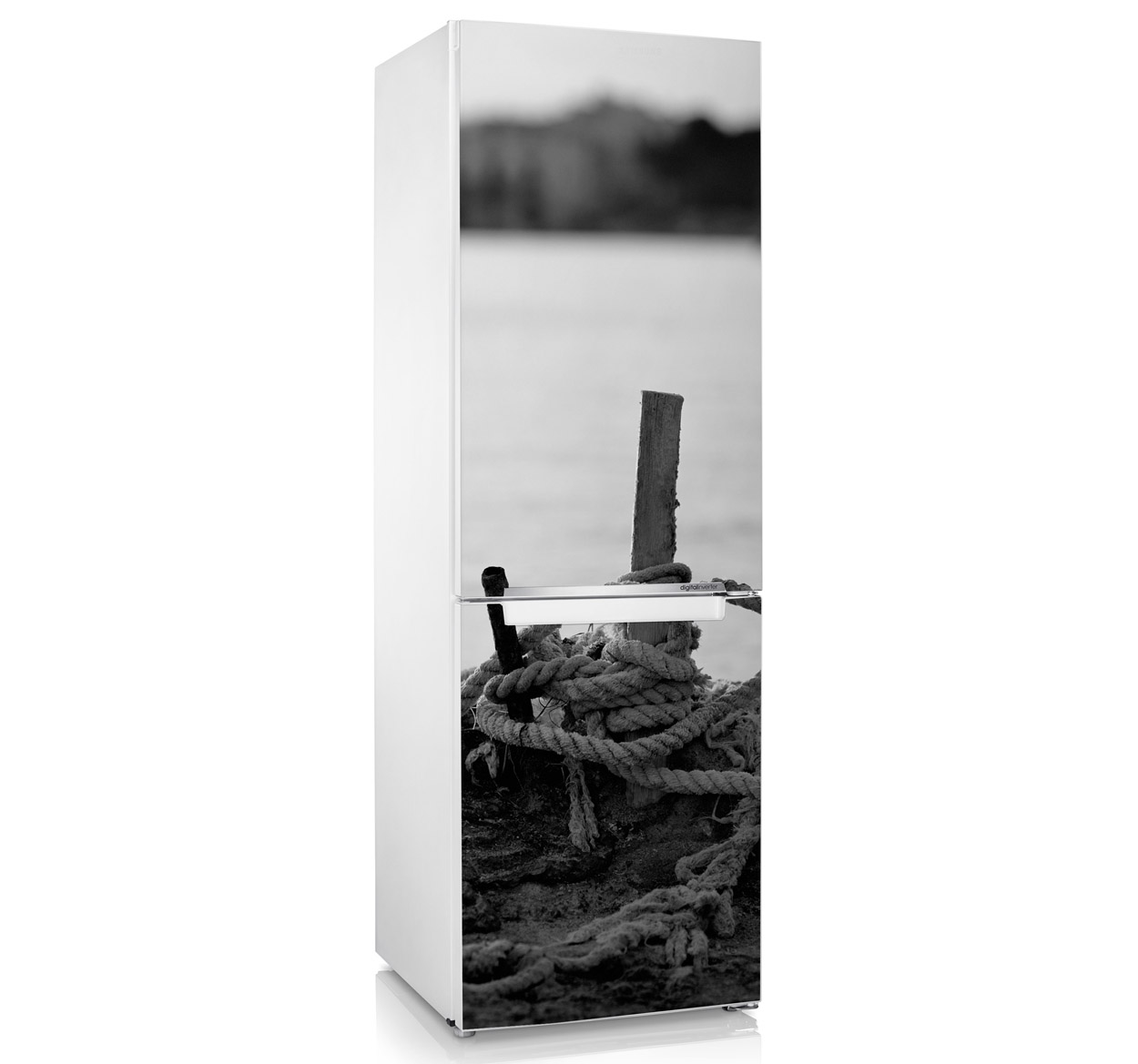 Koelkast Sticker touw op het dock