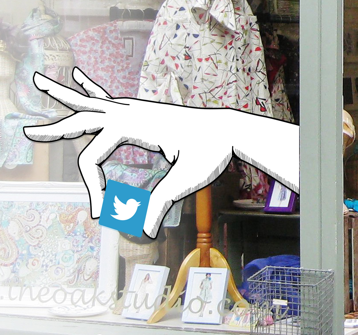 Sticker twitterlogo hand