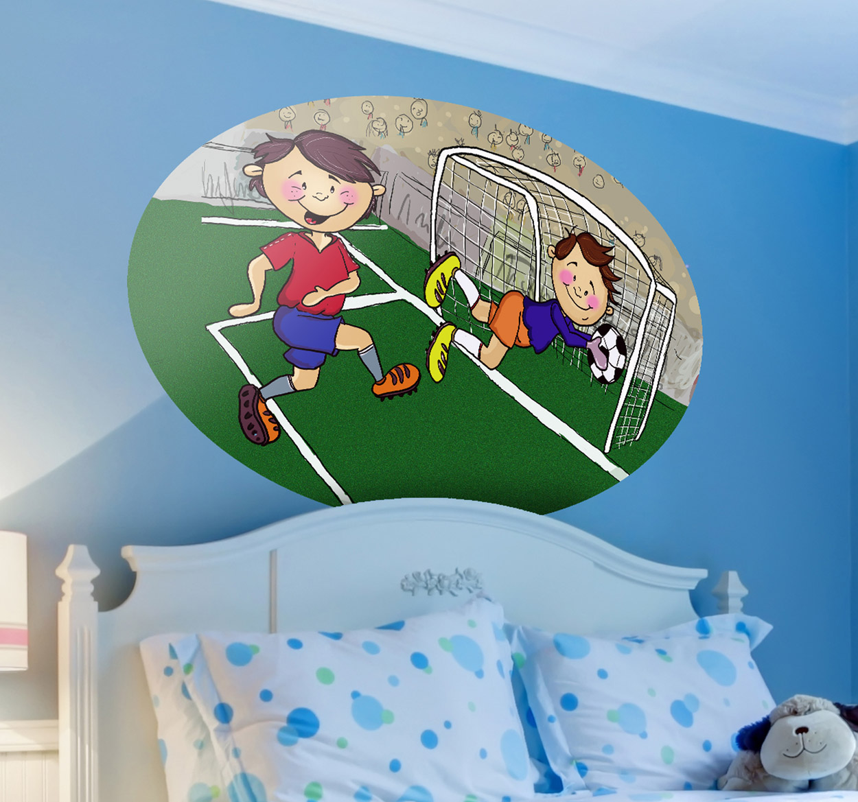 Scorende goal kinderen sticker