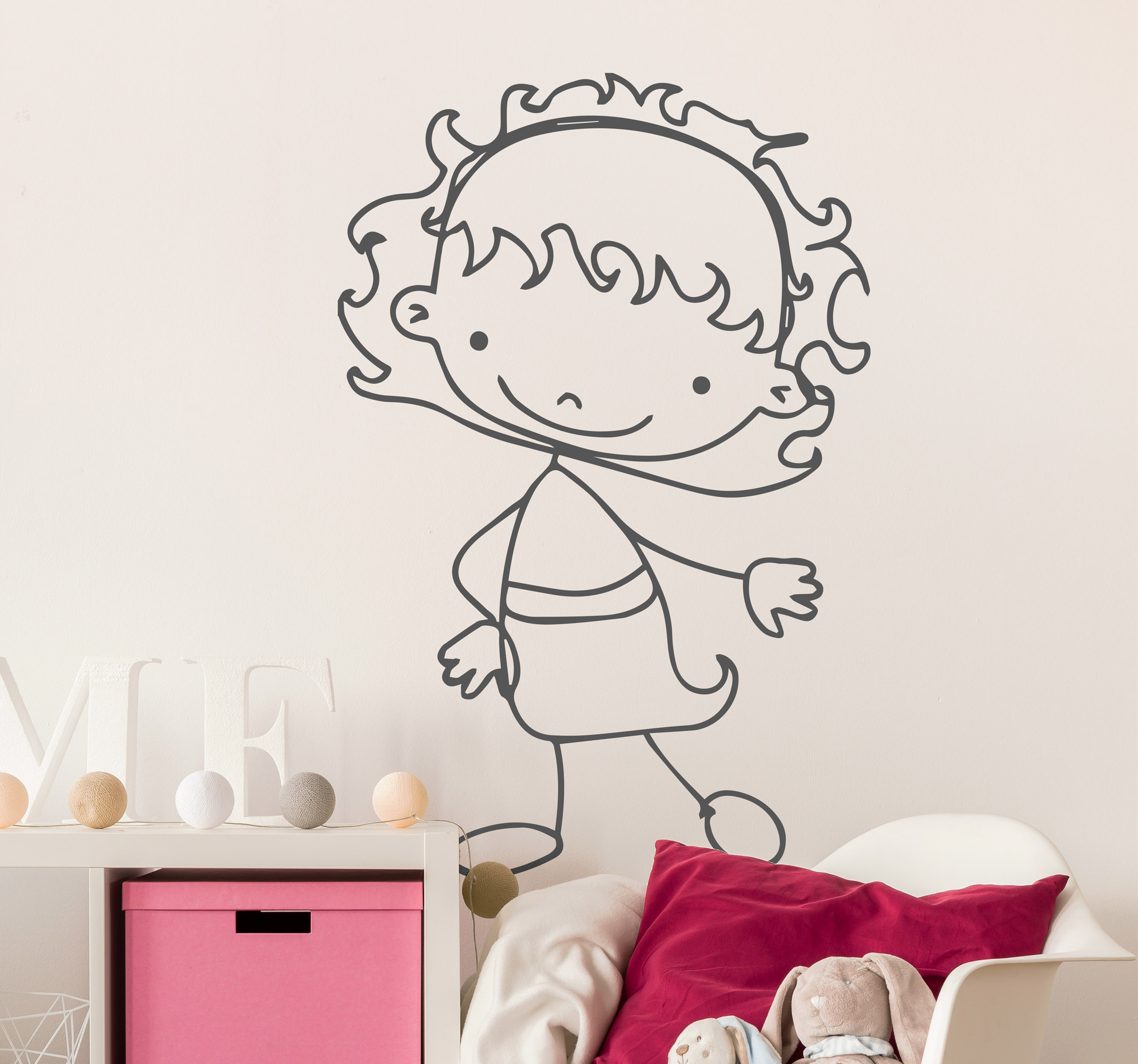 Sticker babykamer tekening meisje