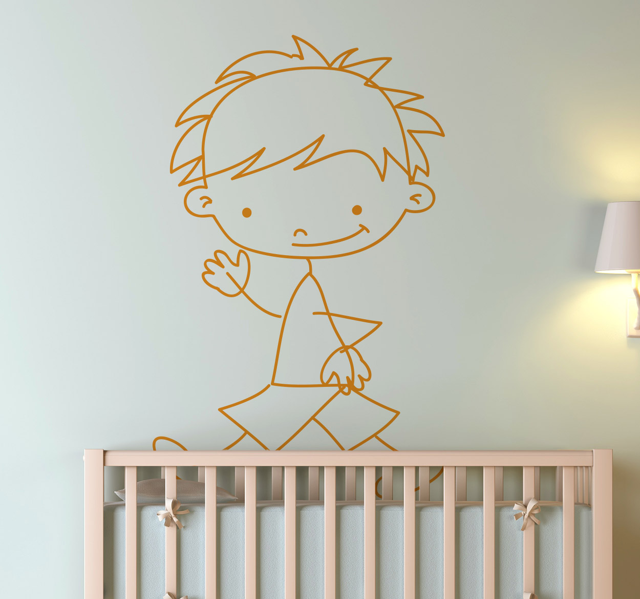 Sticker kinderkamer wandelende jongen