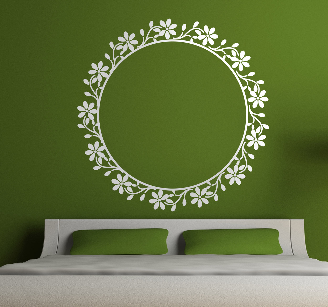 Cirkel bloemen frame kader sticker