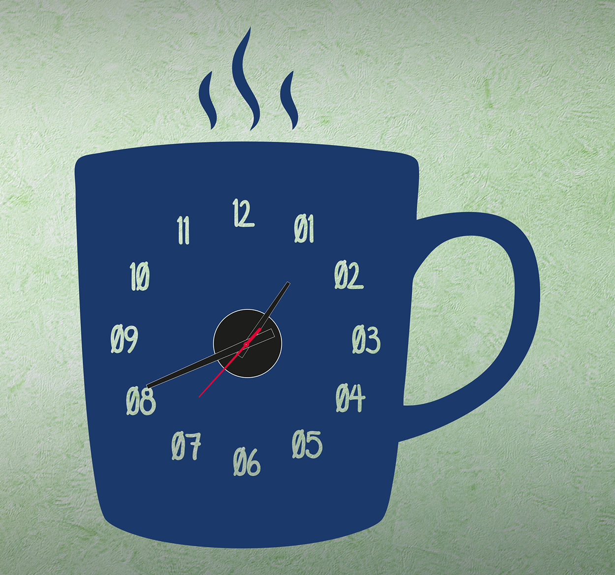 Koffiekop Klok Muursticker