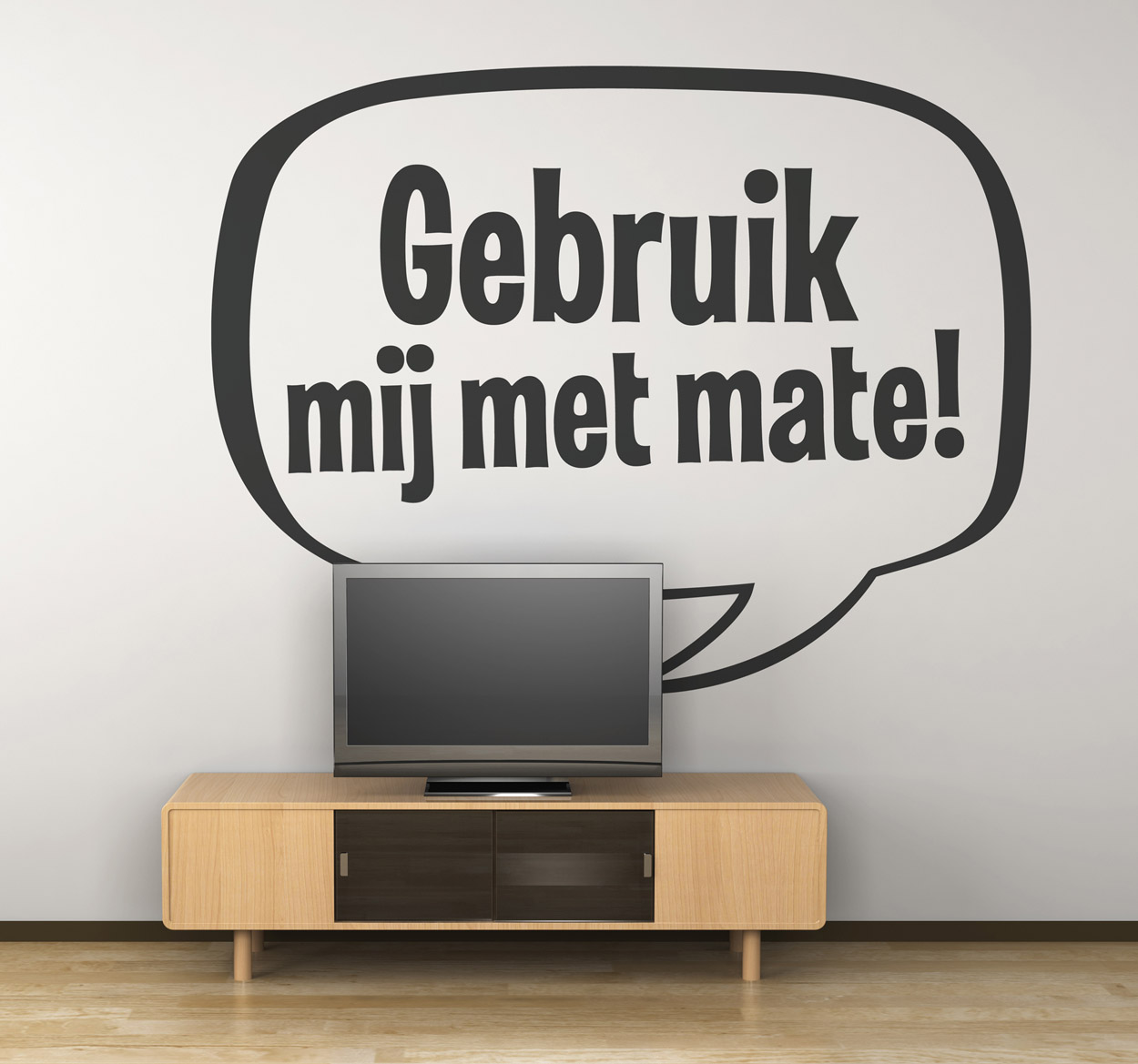 Sticker televisie gebruik mij met mate