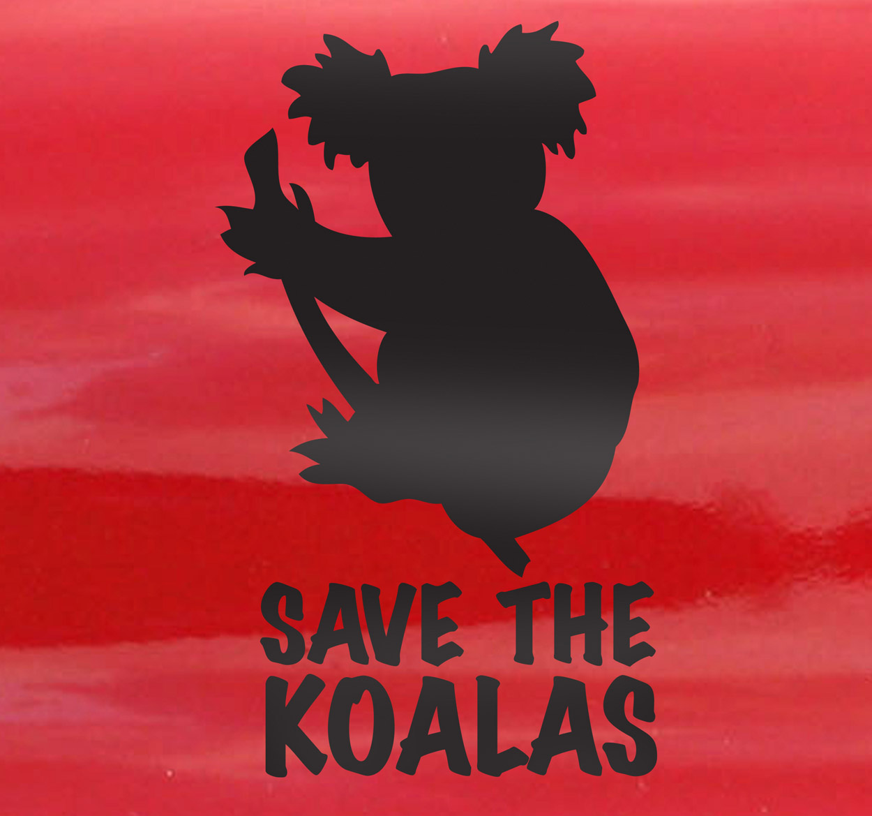 Sticker Silhouette Save the Koalas