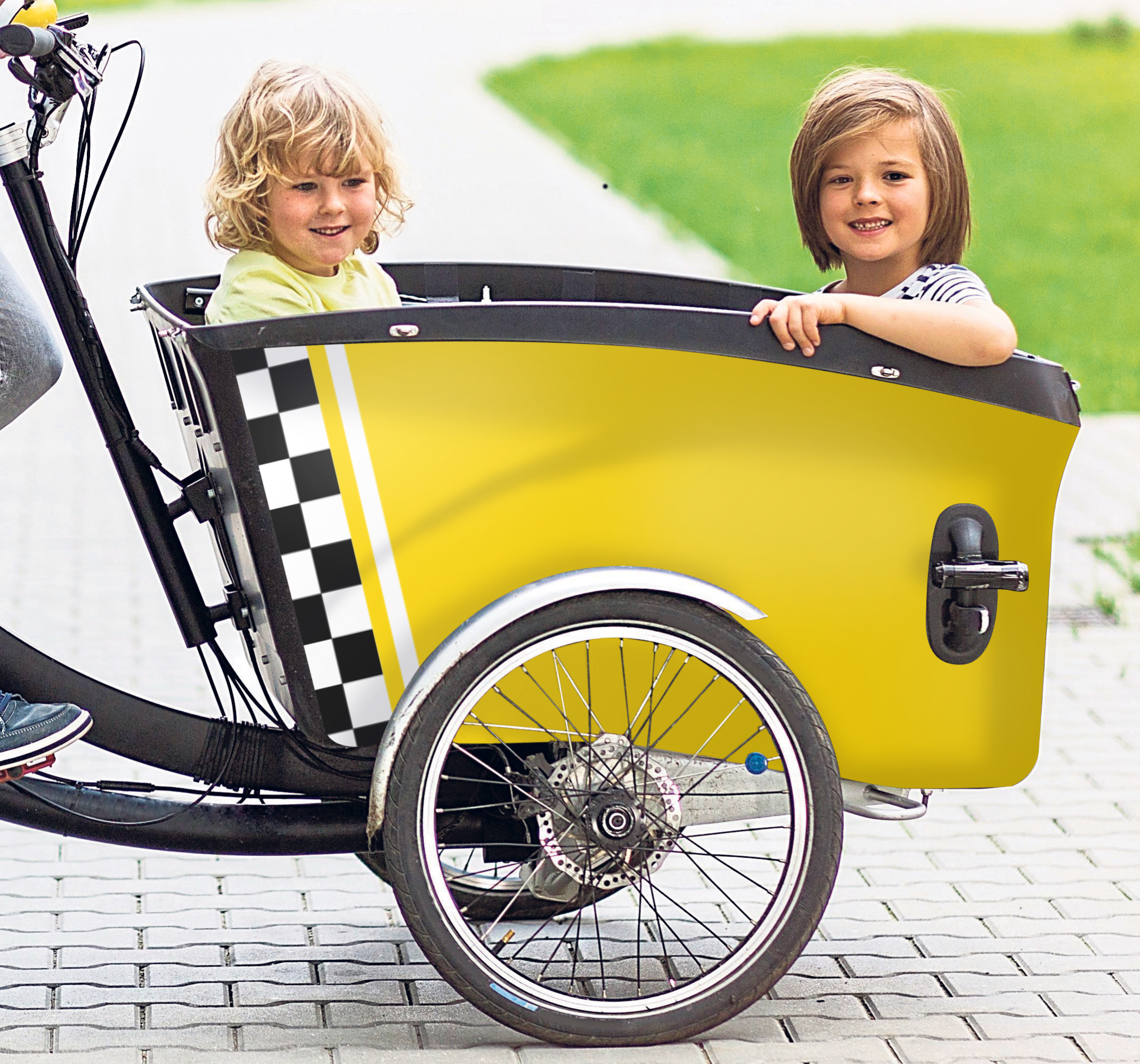 Bakfiets sticker taxi