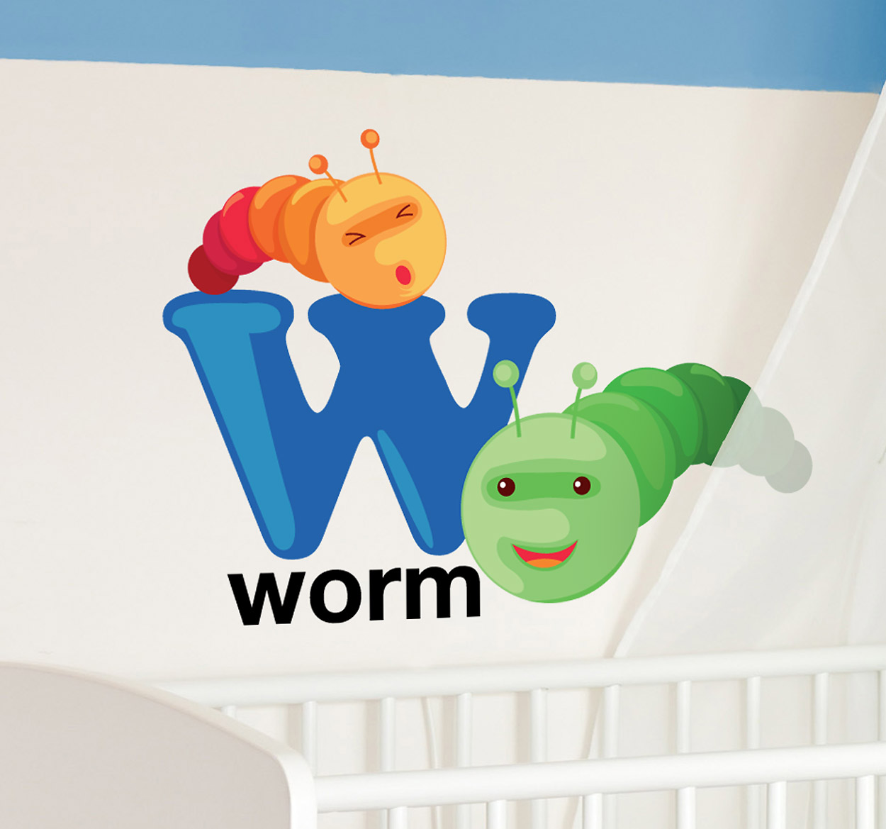 Sticker kinderkamer letter W