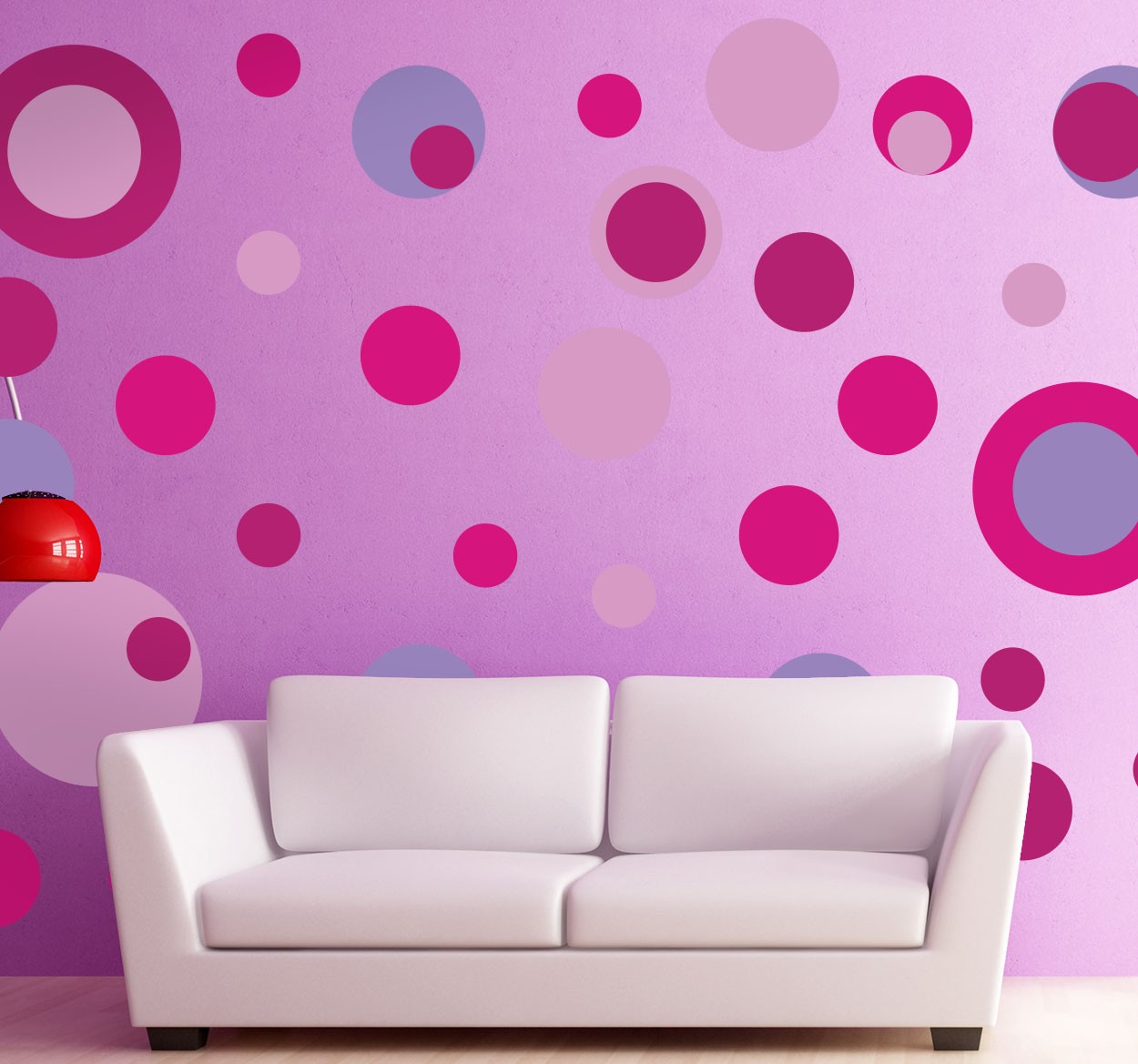 Set van 45 Muursticker Kinderkamer Cirkels