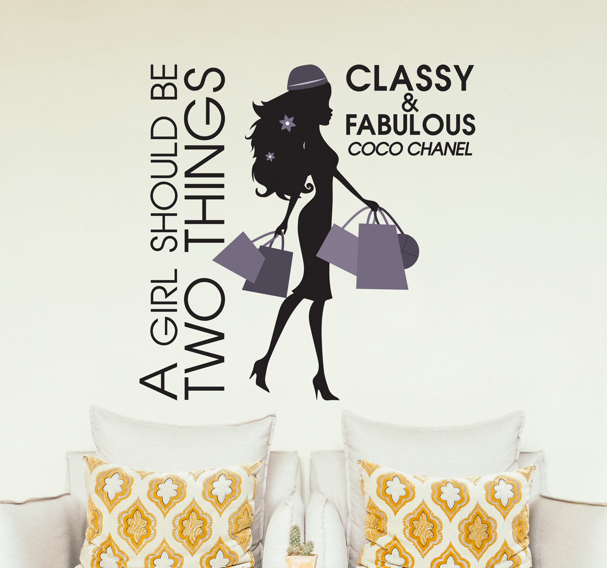 Sticker tekst Coco Chanel