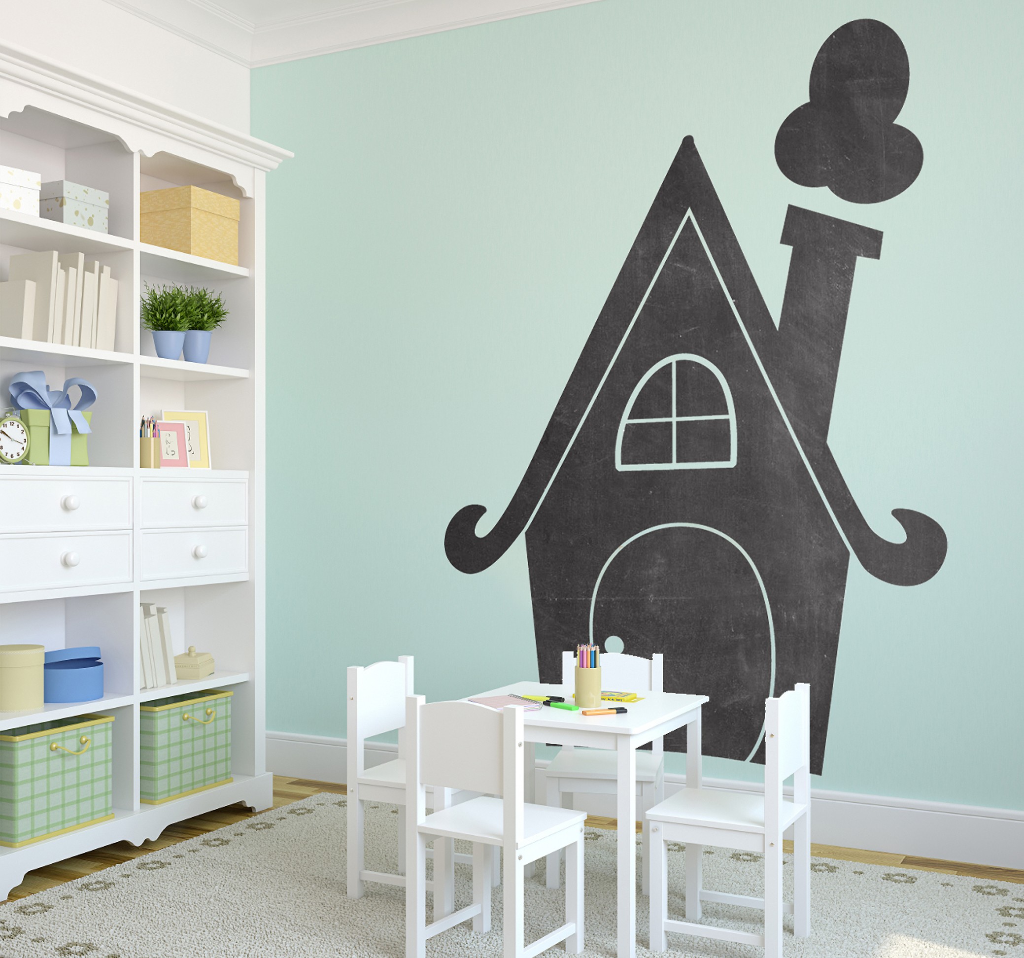 Muursticker Krijtbord Huis voor Kinderkamer