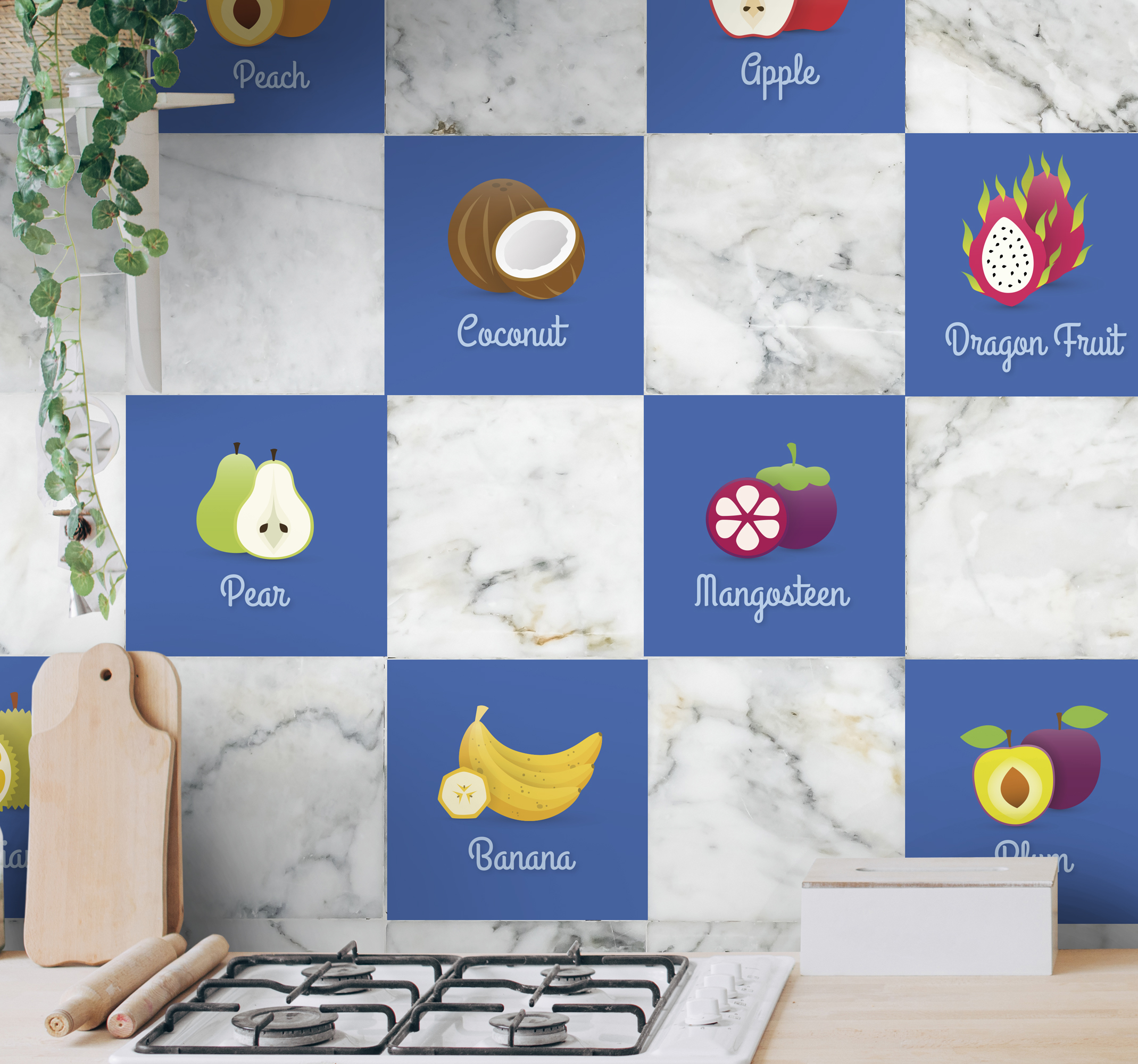 Tegelstickers keuken fruit benamingen