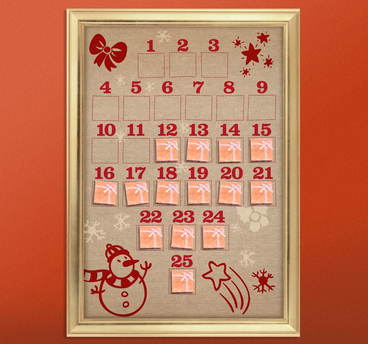 Kerst kalender sticker