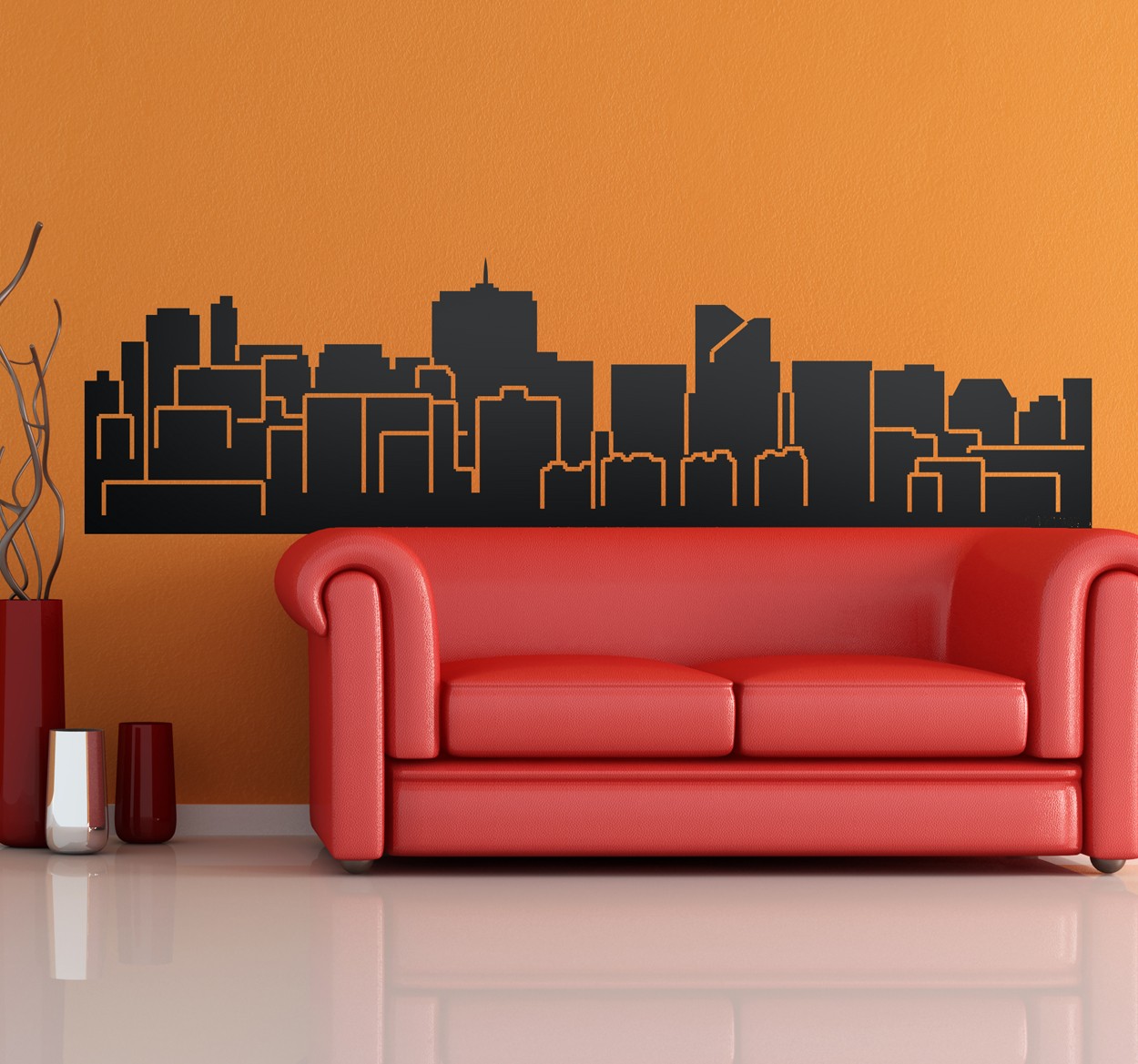 Brussel skyline stad sticker