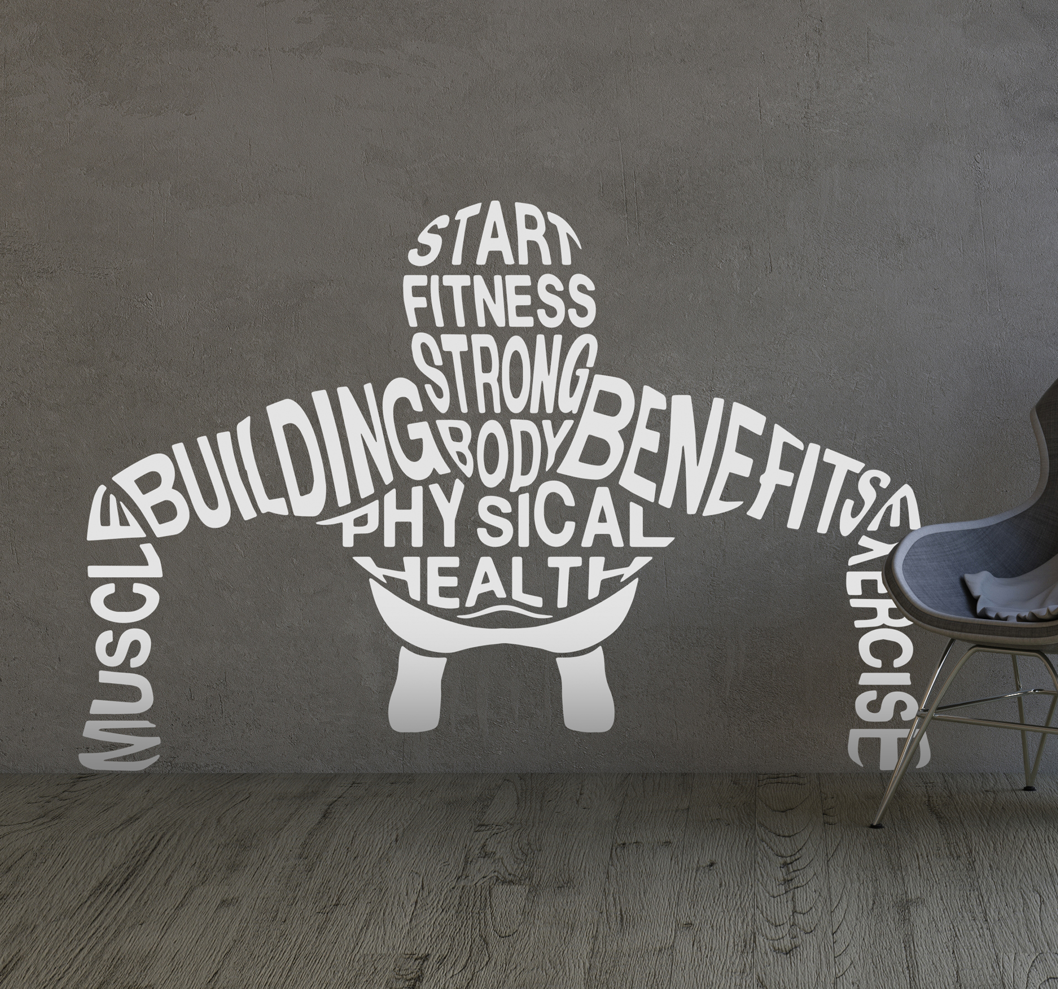 Fitnerss Lichaam Muursticker