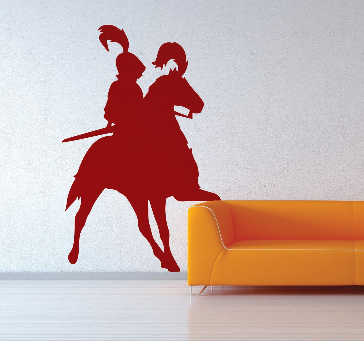 Silhouette ridder paard sticker