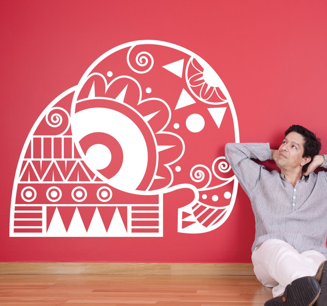 Abstracte Olifant Muursticker