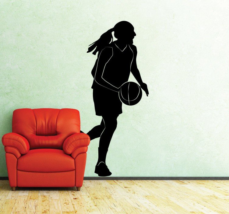 Meisje basketbal sticker