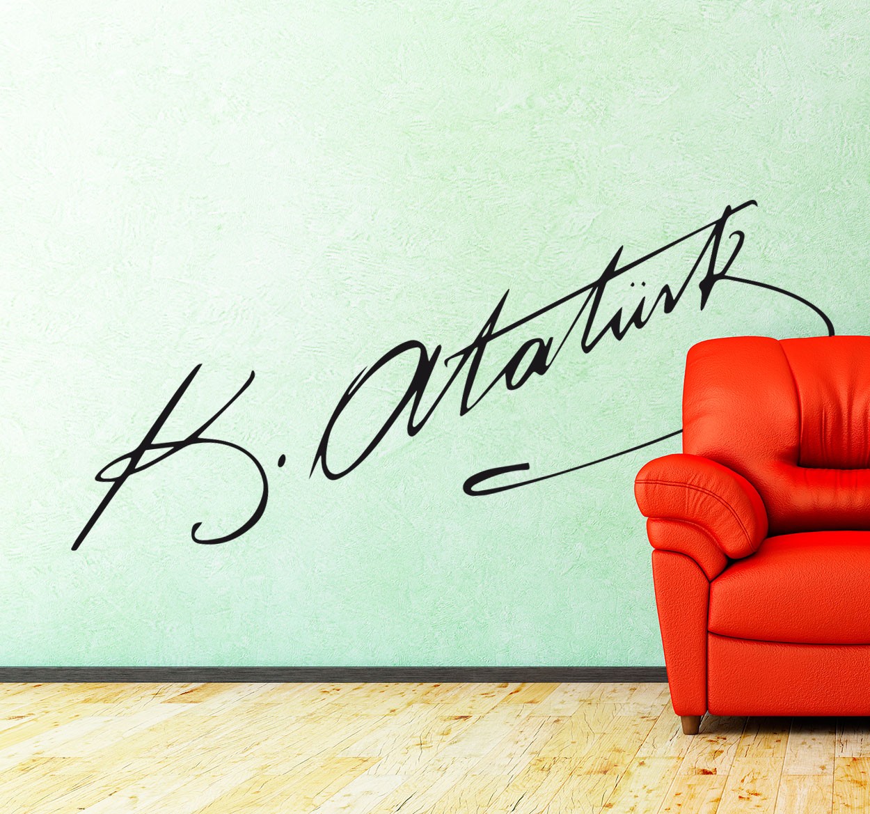 Handtekening Ataturk muursticker