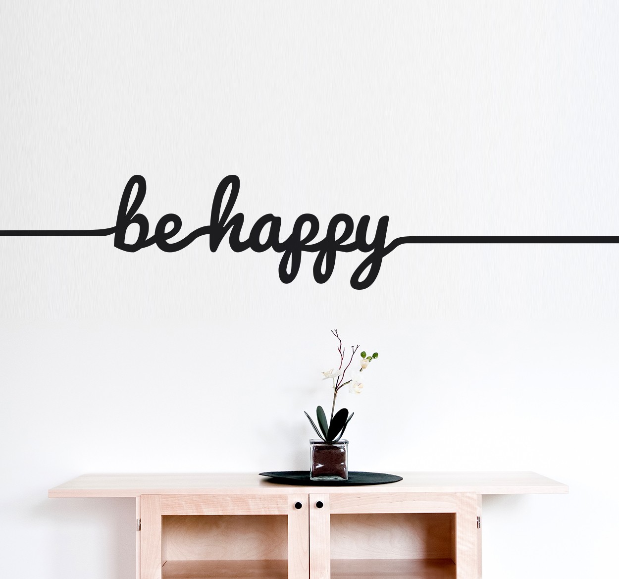 Tekst sticker met Be Happy