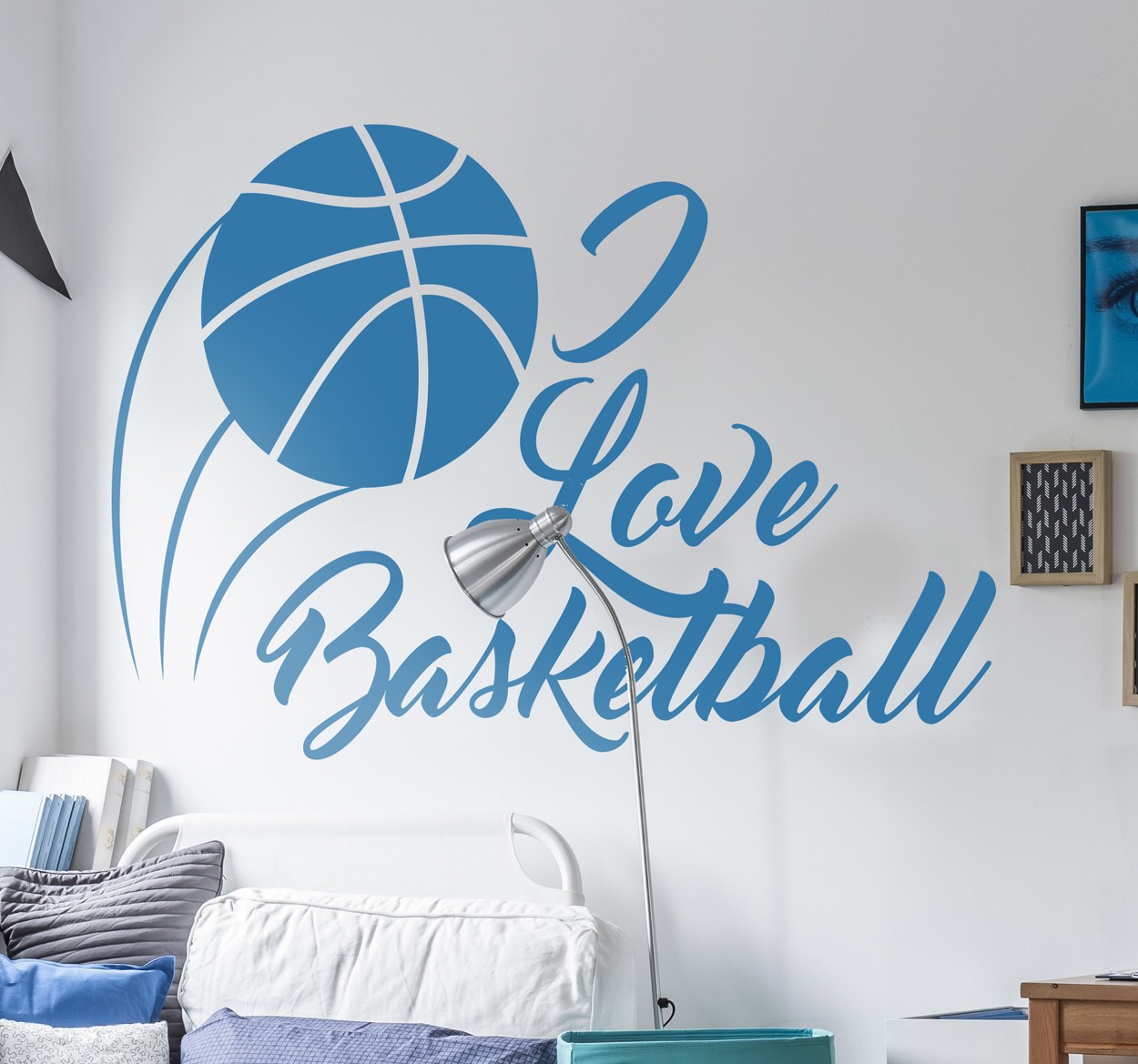 I Love Basketbal Muursticker
