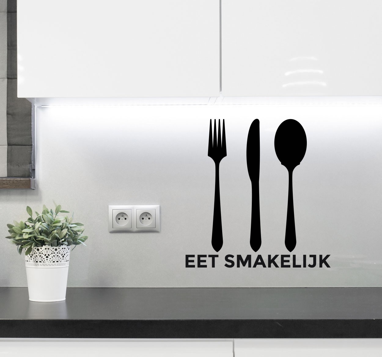 Eet emakelijk muursticker keuken