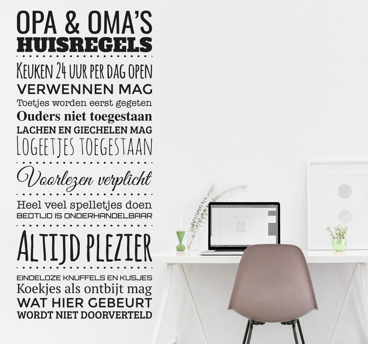 Tekststicker Opa en Oma