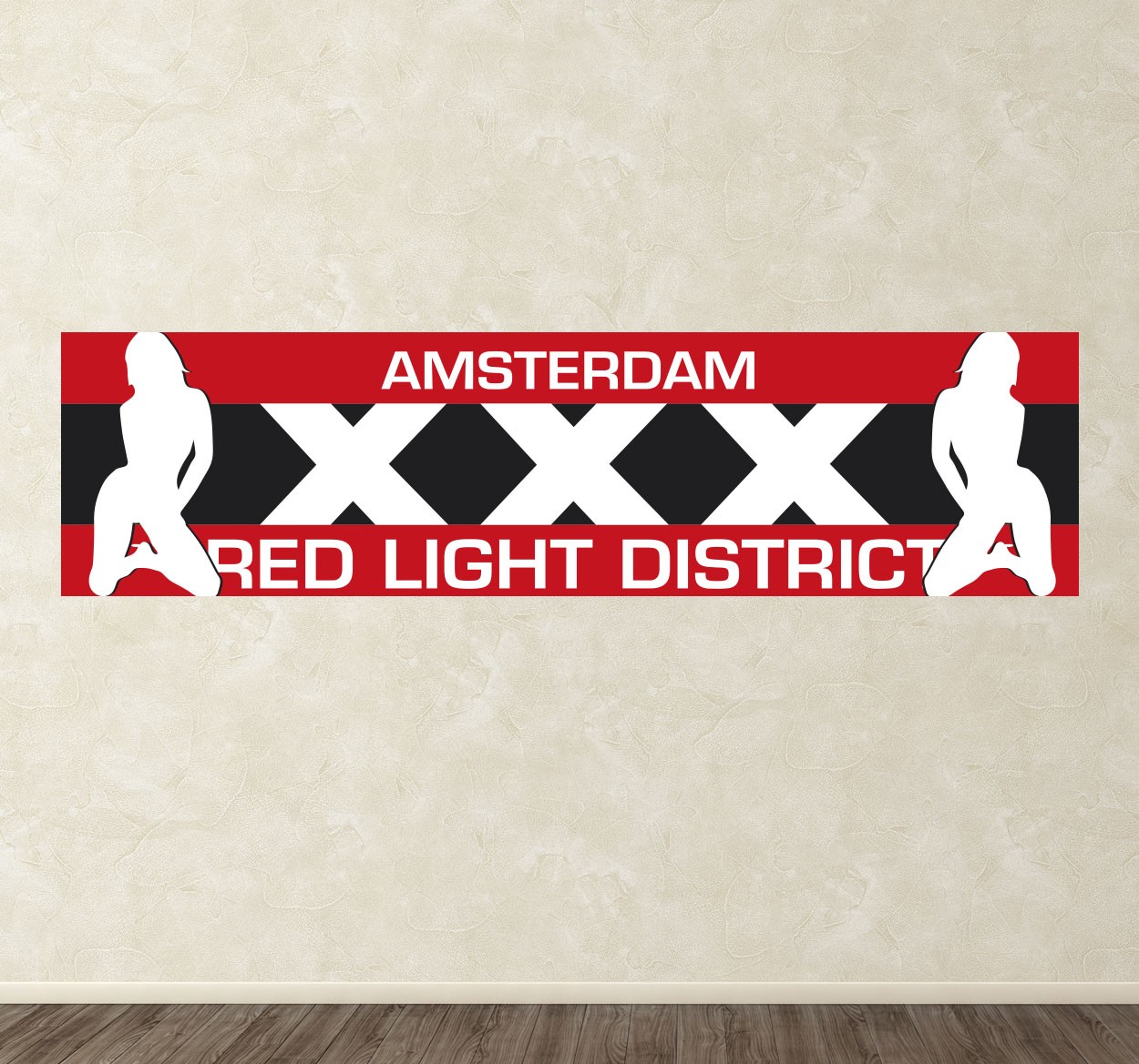 Muursticker Amsterdam Red Light District