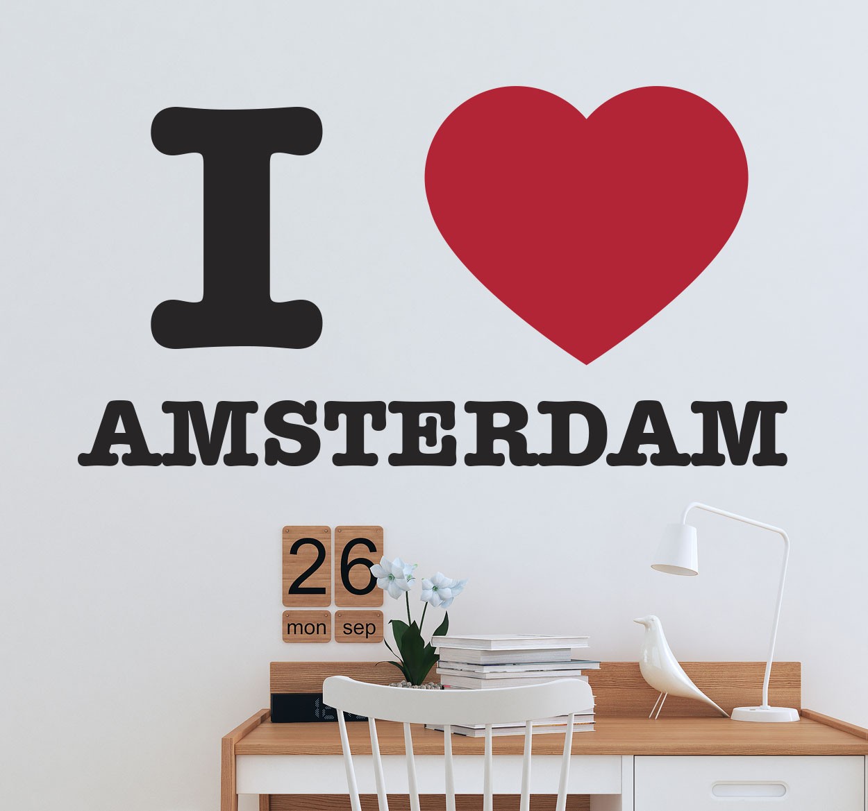 Muursticker I love Amsterdam
