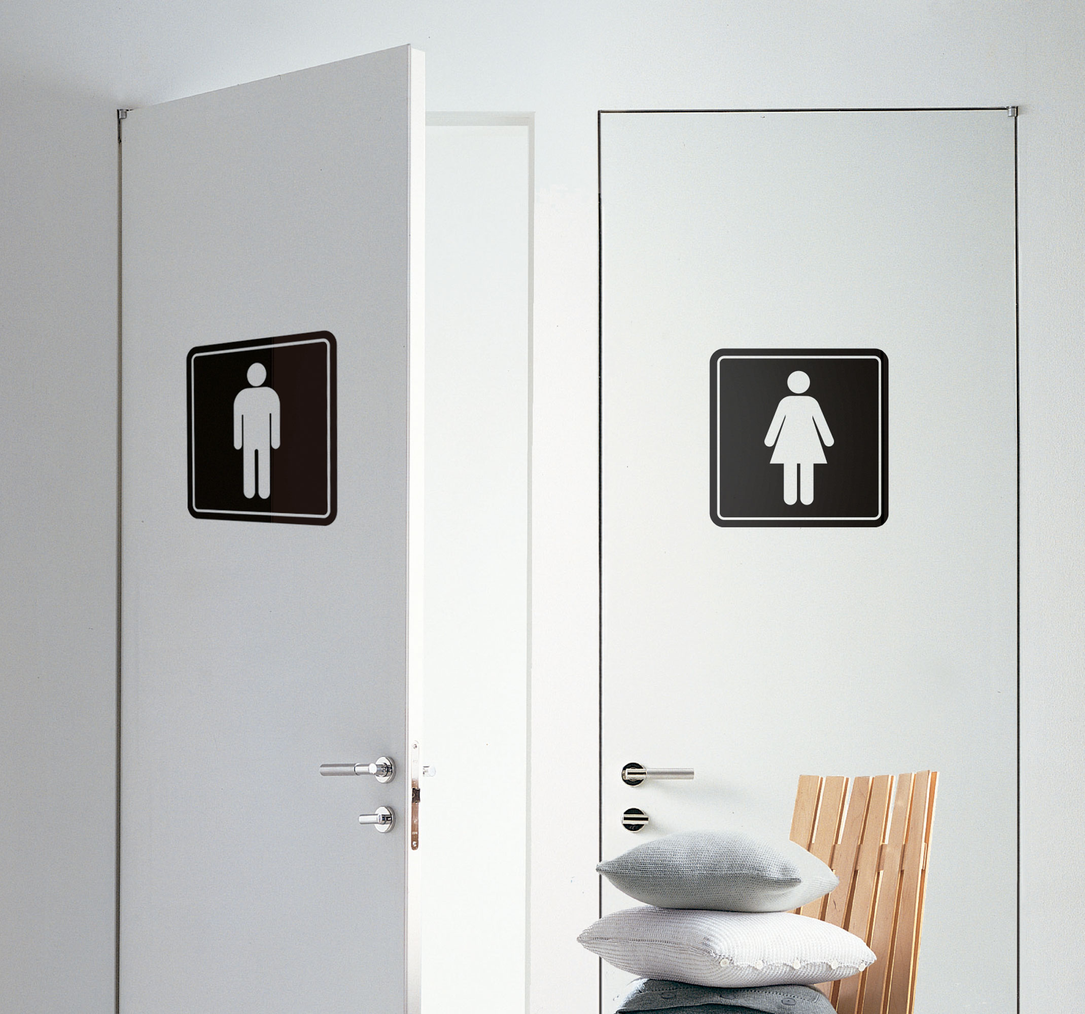 Deursticker wc pictogram