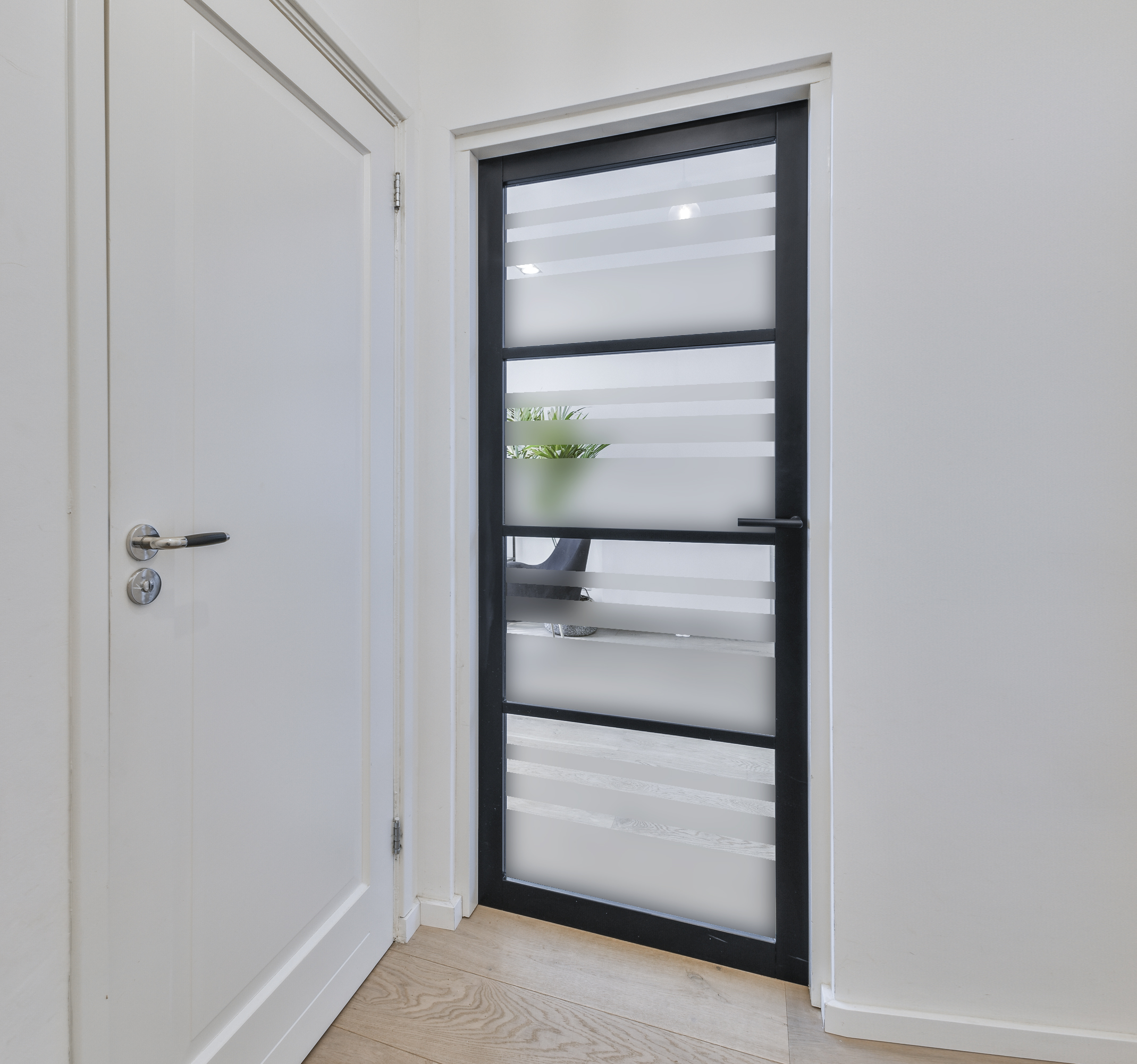 Deursticker met Strepenontwerp