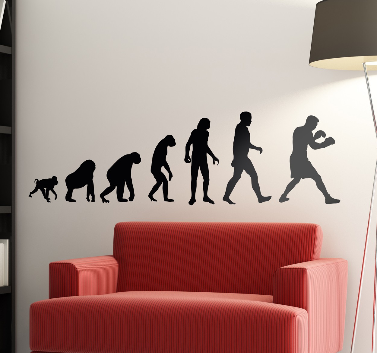 Evalutatie Aap Mens Muursticker