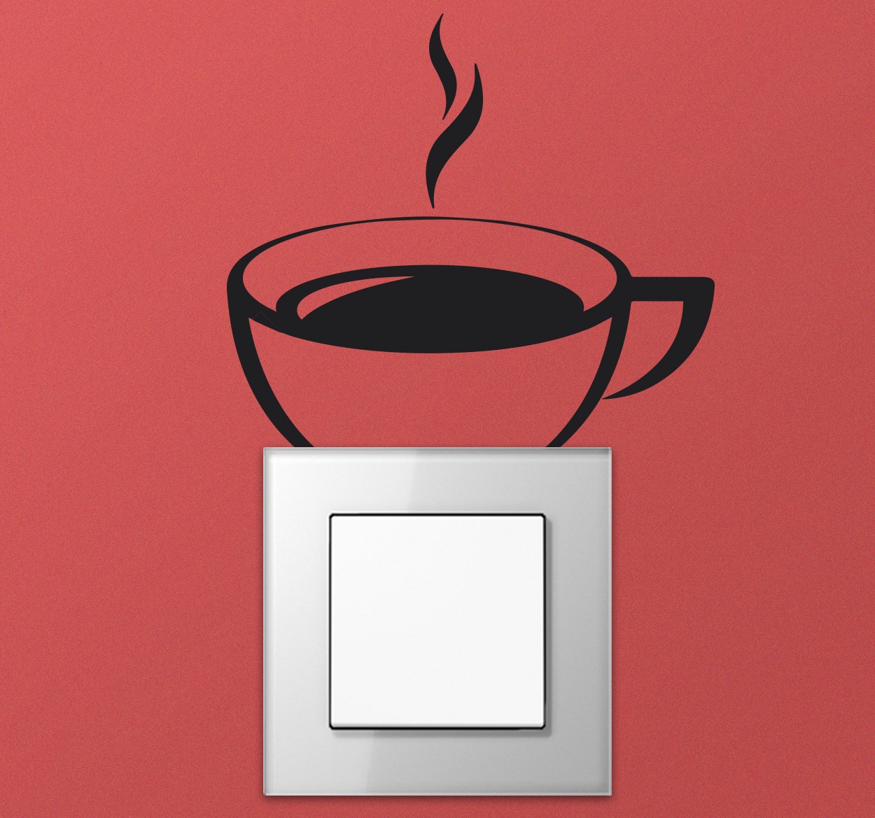 Koffiekop lichtschakelaar sticker