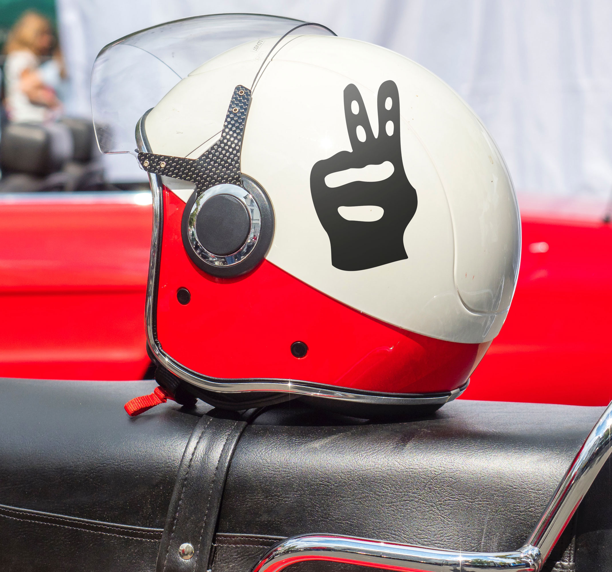 Helm stickers peace teken