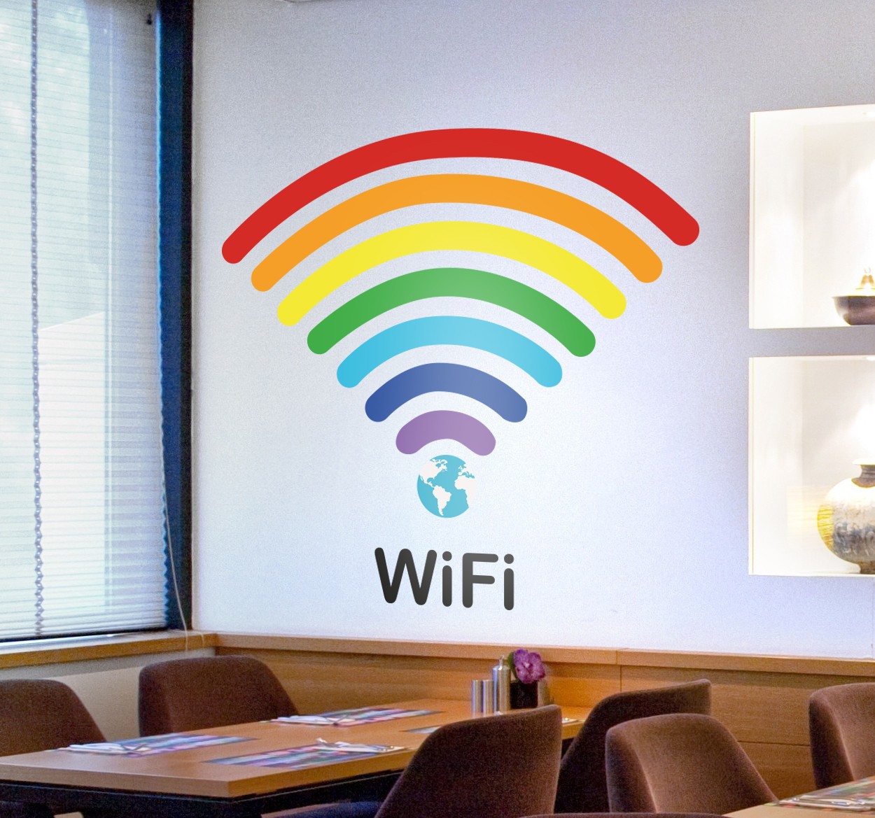 Wifi Regenboog Muursticker