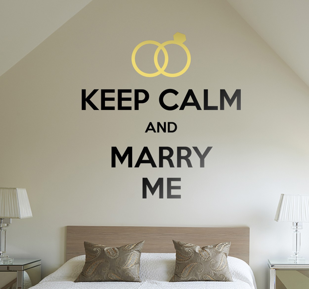 Keep Calm and Marry me Muursticker