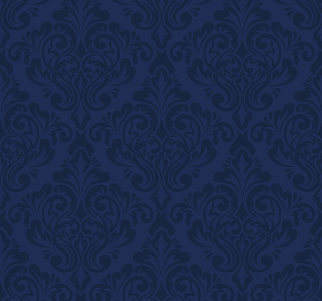 Marineblauw damast woonkamer behang