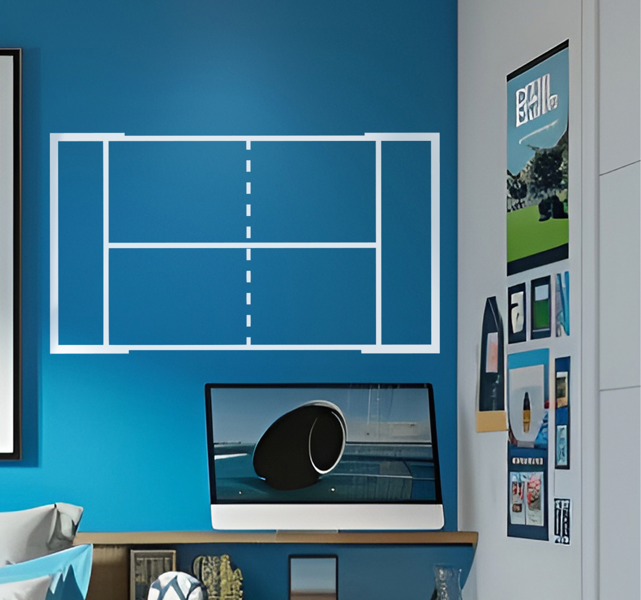 Paddel-baan Muursticker sport