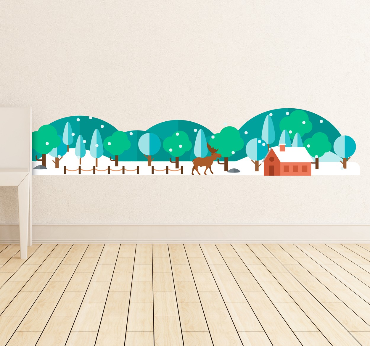 Besneeuwde Bos Muursticker