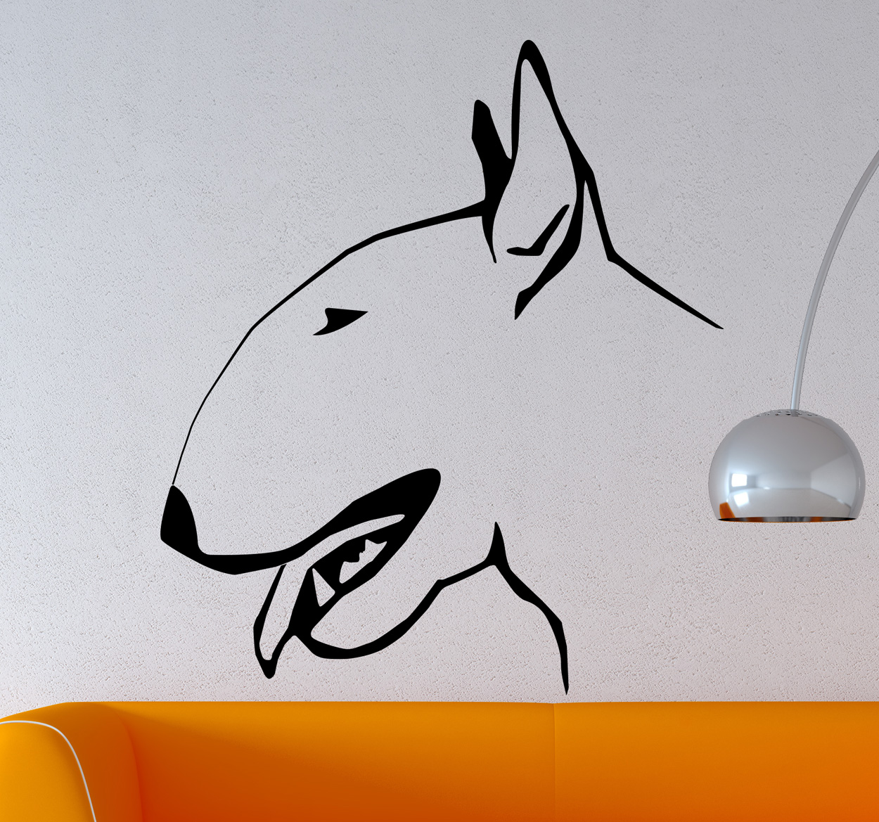 Muursticker Kop Bull Terrier