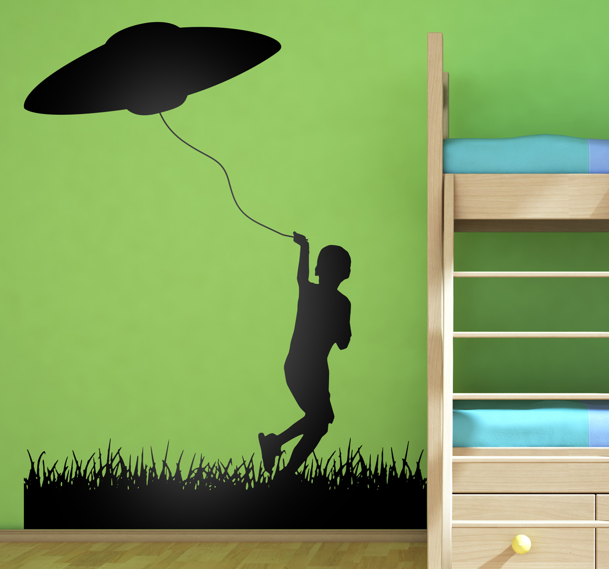 Muursticker UFO vlieger