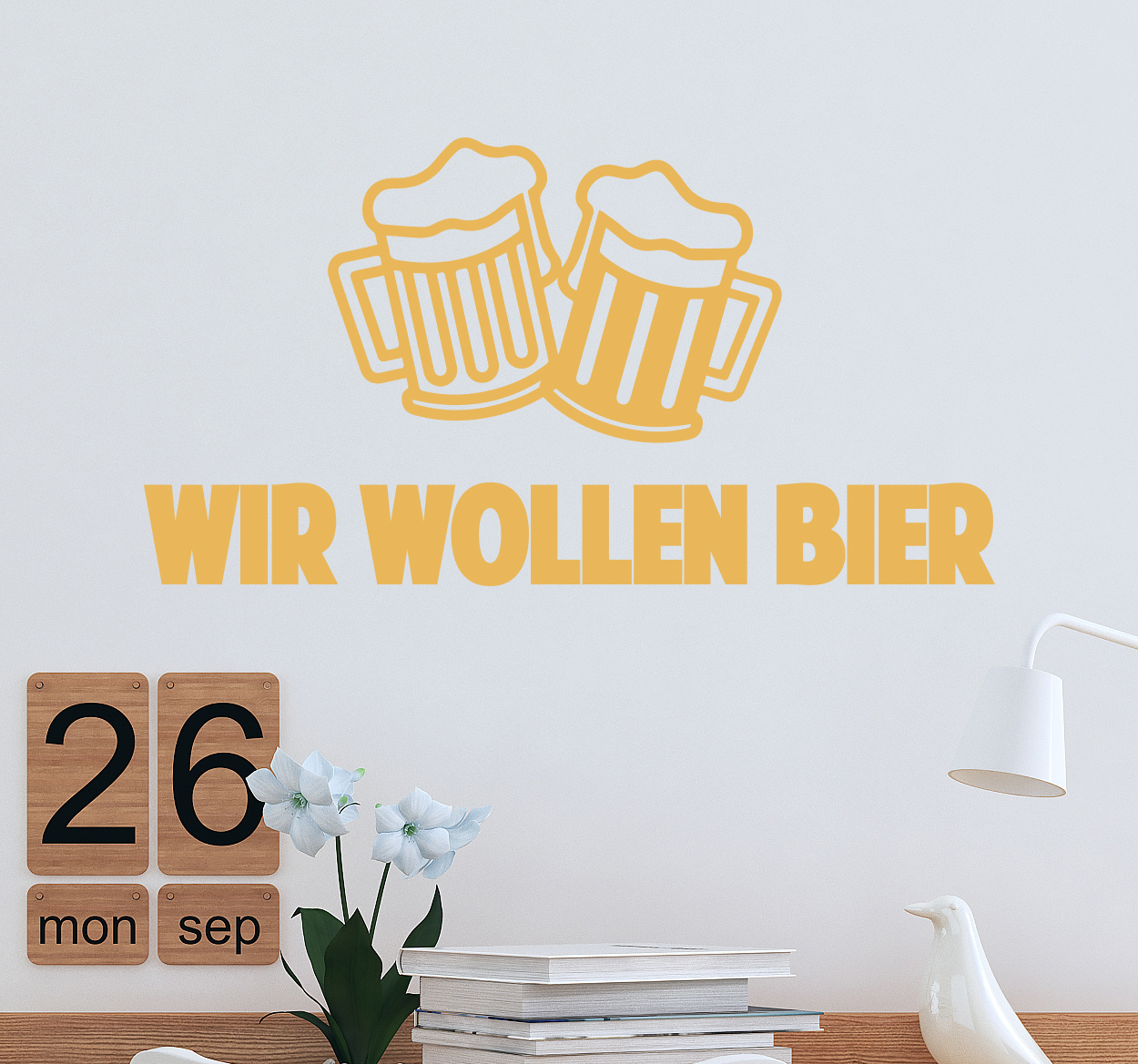 Muursticker Wir Wollen Bier