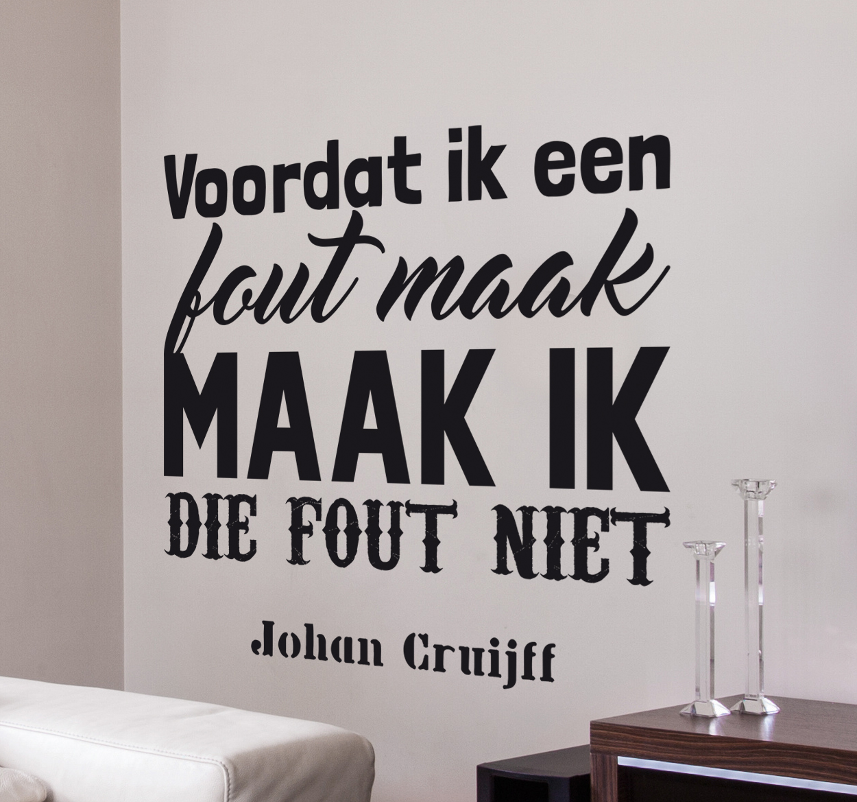 Muursticker voetbal citaat Johan Cruijff