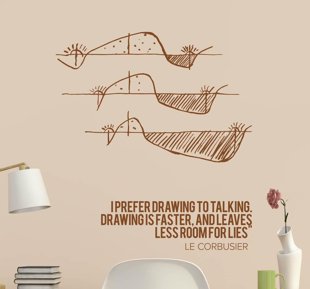 Muursticker citaat Le Corbusier