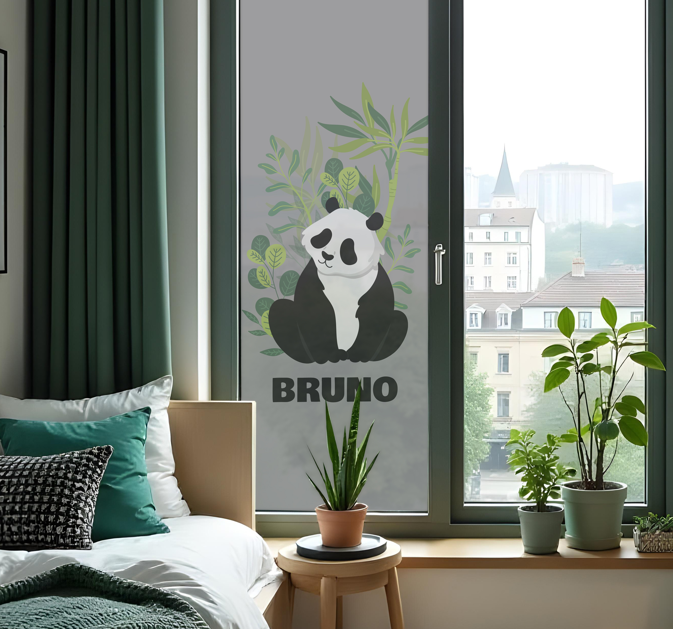 Gepersonaliseerde panda Raamsticker