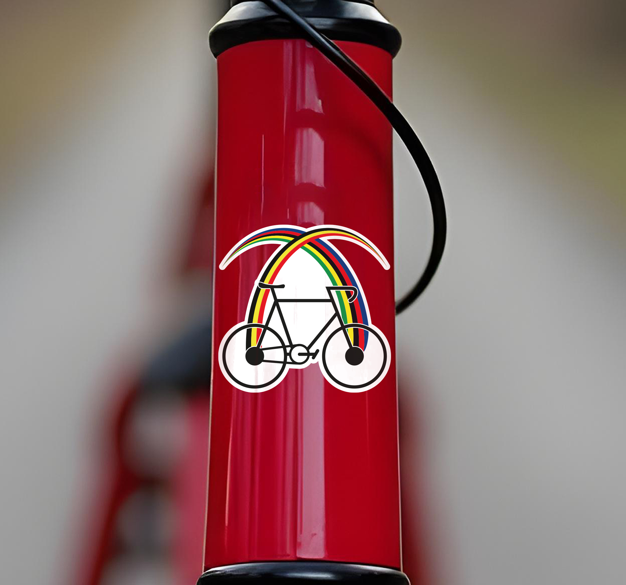 Strepen en fietsontwerp fiets sticker