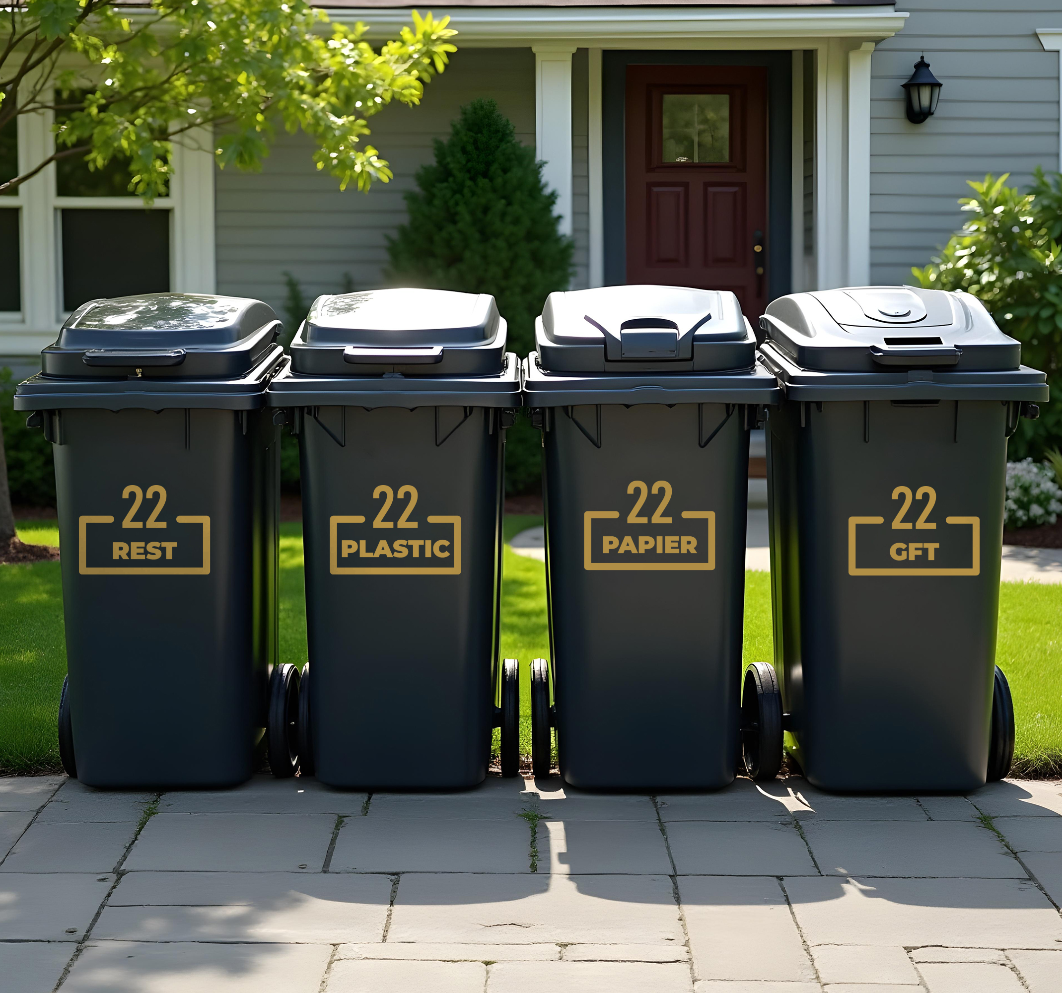 Huisnummer scheidingsvierkant container sticker